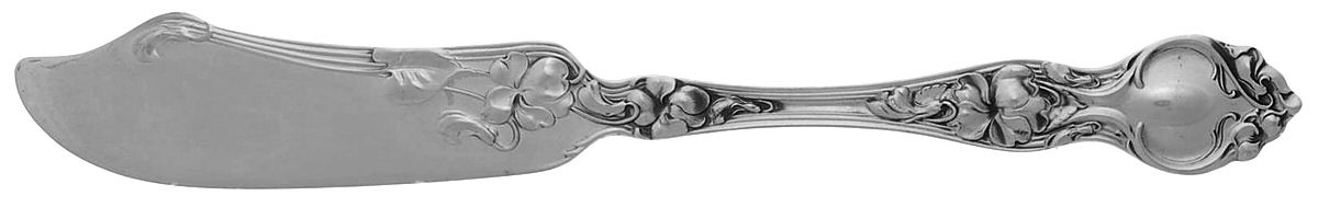 Violet (Sterling, 1904, No Monograms) Large Flat Handle Butter Spreader by Wallace Silver-1