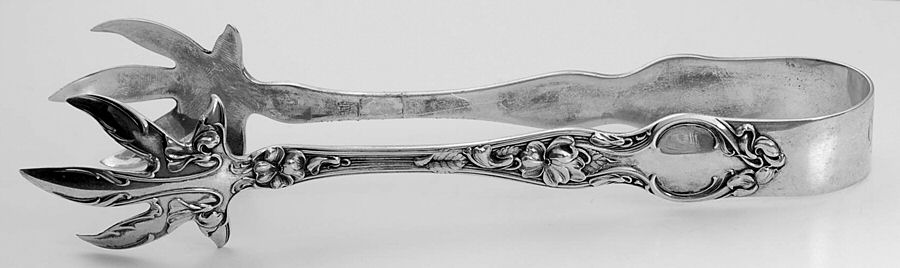 Violet (Sterling, 1904, No Monograms) Large Ice Serving Tongs by Wallace Silver-1
