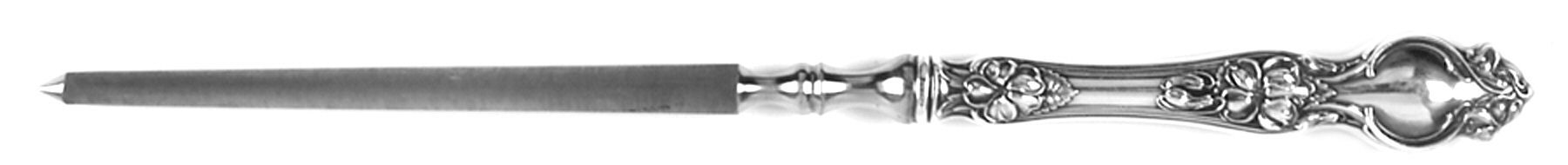 Violet (Sterling, 1904, No Monograms) Large Roast Knife Sharpener wSteel Rod by Wallace Silver-1