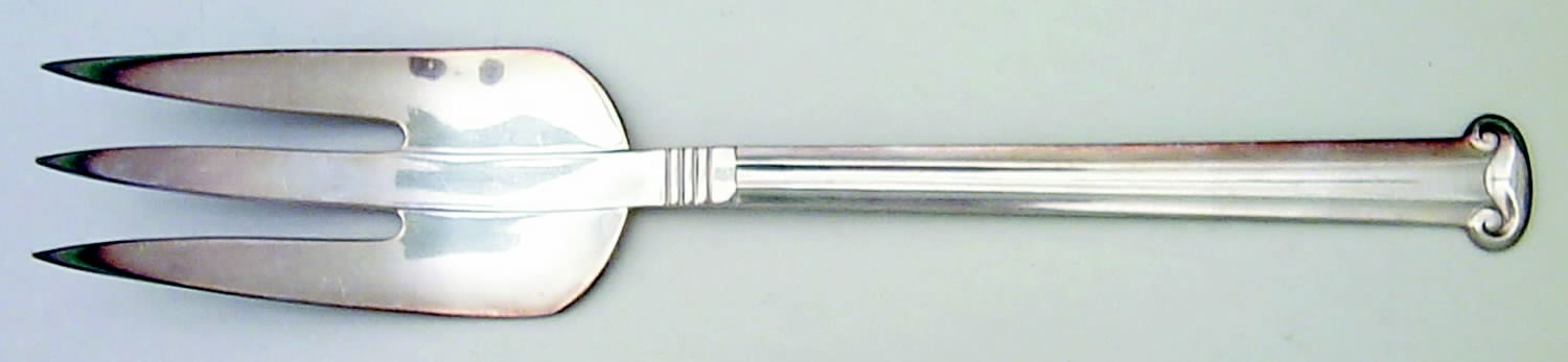 Vogue II (Silverplate, 1935) Large Solid Cold Meat Serving Fork by Wallace Silver-1