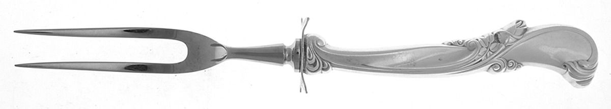 Waltz of Spring (Sterling, 1952) Small Carving Fork W/Sterling Guard by Wallace Silver-1