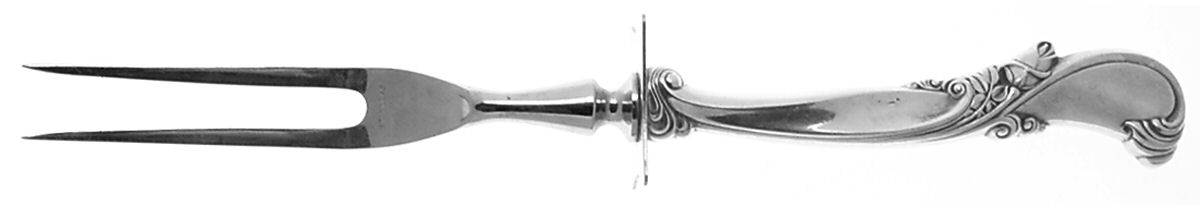 Waltz of Spring (Sterling, 1952) Large Stainless-Prong Roast Carving Fork by Wallace Silver-1