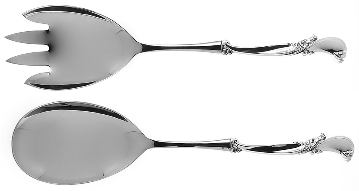 Waltz of Spring (Sterling, 1952) 2 Pc Salad Set with Stainless Bowl by Wallace Silver-1