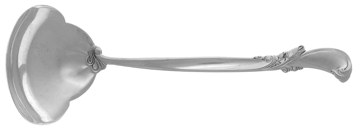 Waltz of Spring (Sterling, 1952) Solid Piece Cream Ladle by Wallace Silver-1