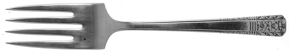 WAS2 (SILVERPLATE) Small Solid Cold Meat Serving Fork by Wallace Silver-1