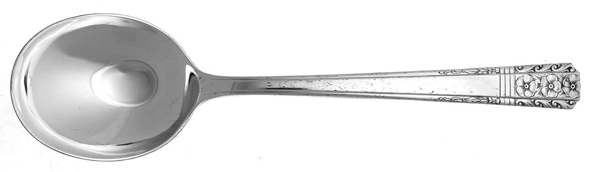 WAS2 (SILVERPLATE) Round Bowl Soup Spoon (Gumbo) by Wallace Silver-1