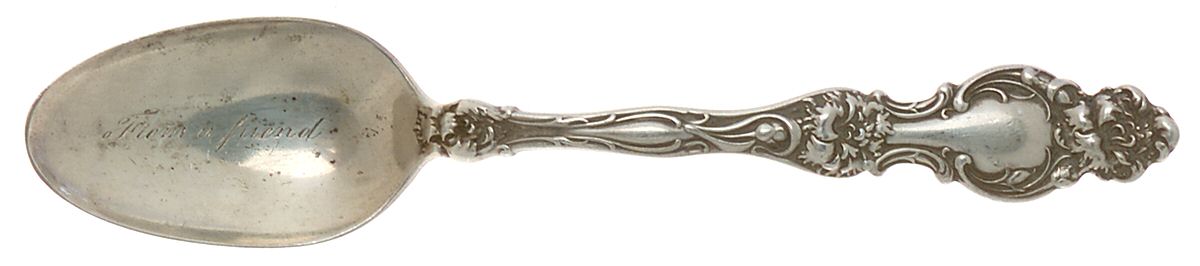 WAS50 (STERLING) Monogram Teaspoon by Wallace Silver-1