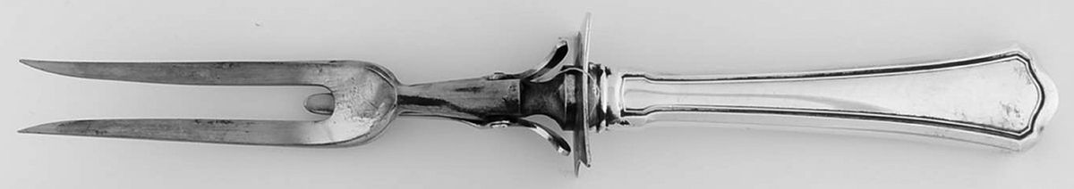Washington (Sterling, 1911) Lg Carving/Roast Fork-Stn Prong w/Sterling Guard by Wallace Silver-1