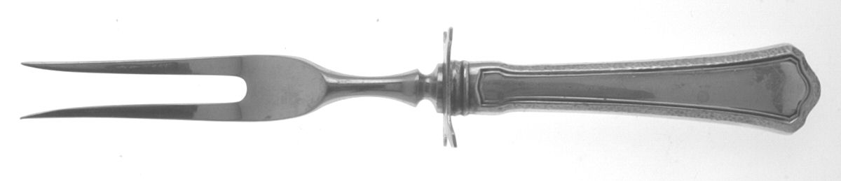 Washington-Hammered (Sterling) Small Steak Carving Fork with Stainless Prongs by Wallace Silver-1