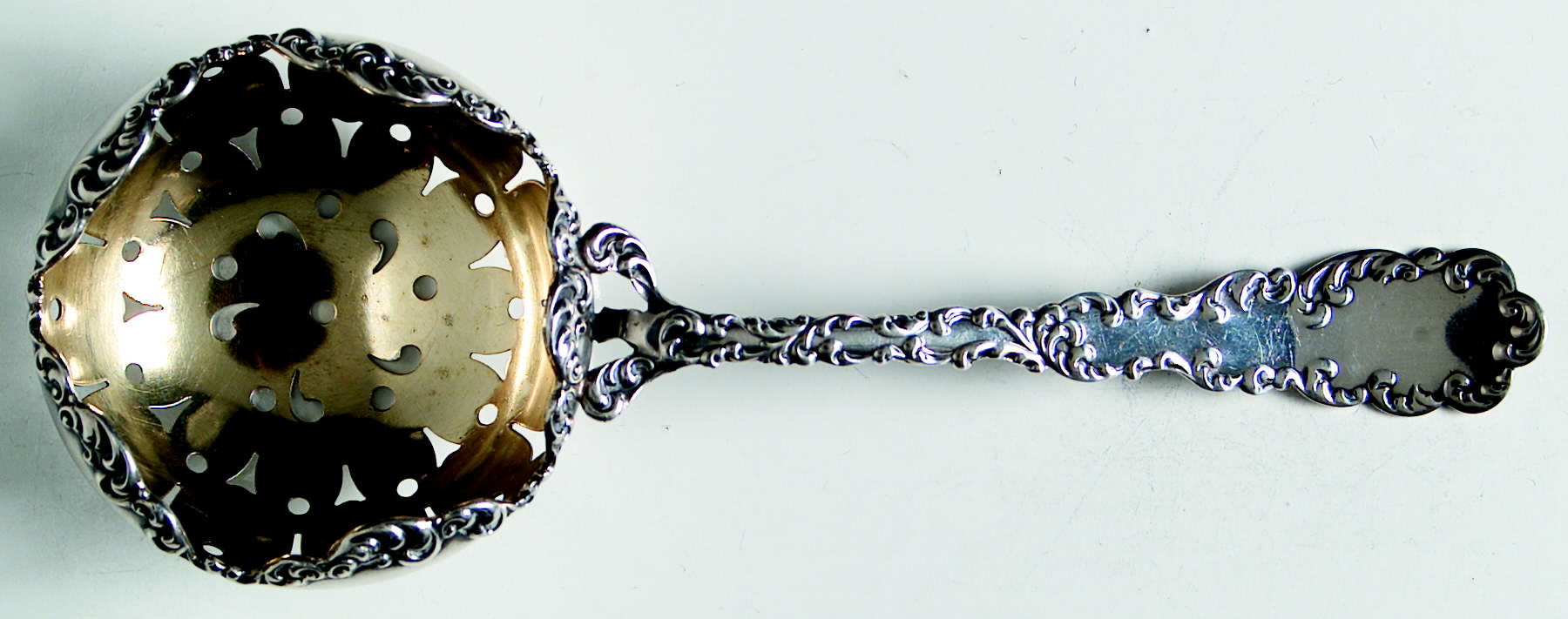 Waverly (Sterling, 1890) Solid Individual Overcup Tea Strainer by Wallace Silver-1