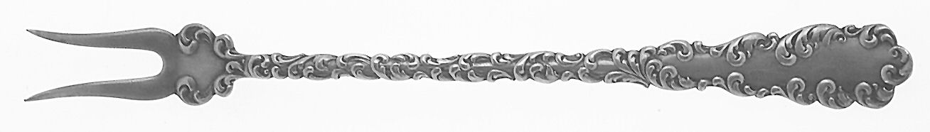 Waverly (Sterling, 1890) Short Handle Pickle/Olive Fork by Wallace Silver-1