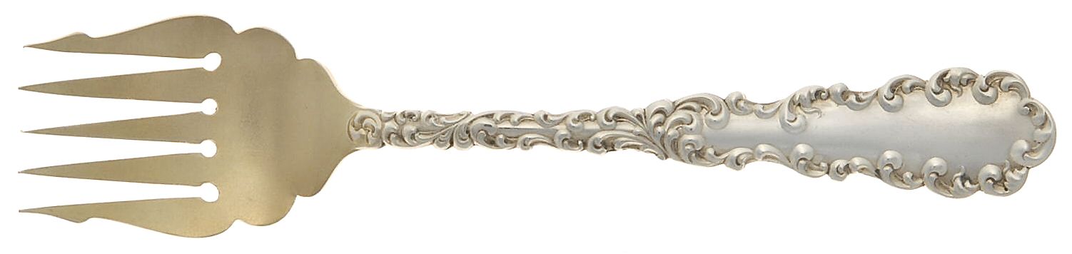 Waverly (Sterling, 1890) Large Solid Tined Sardine Serving Fork by Wallace Silver-1