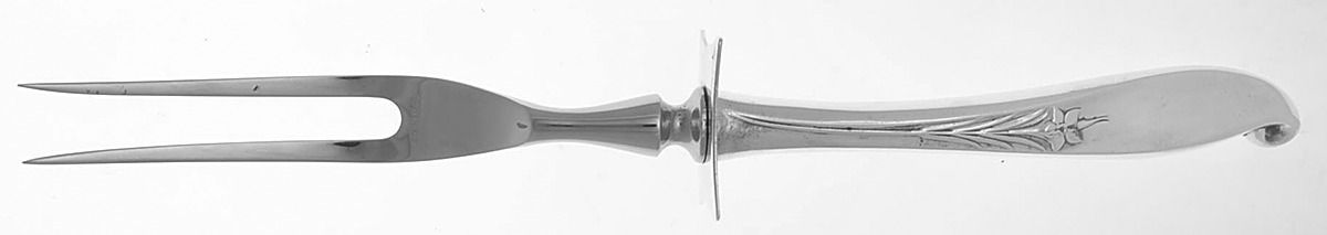 Wishing Star (Sterling, 1954) Lg Carving/Roast Fork-Stn Prong w/Sterling Guard by Wallace Silver-1