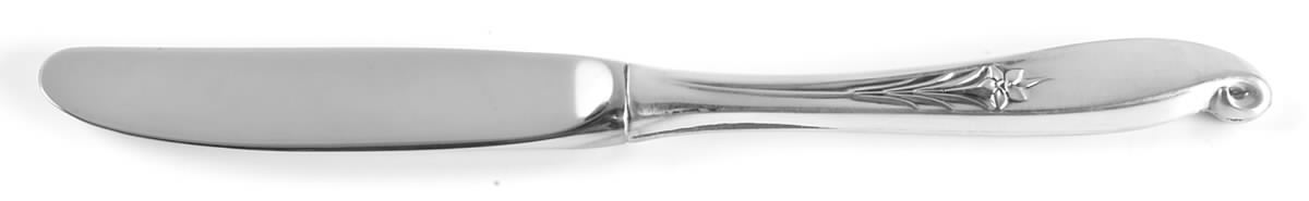 Wishing Star (Sterling, 1954) Modern Hollow Butter Spreader (Stainless) by Wallace Silver-1