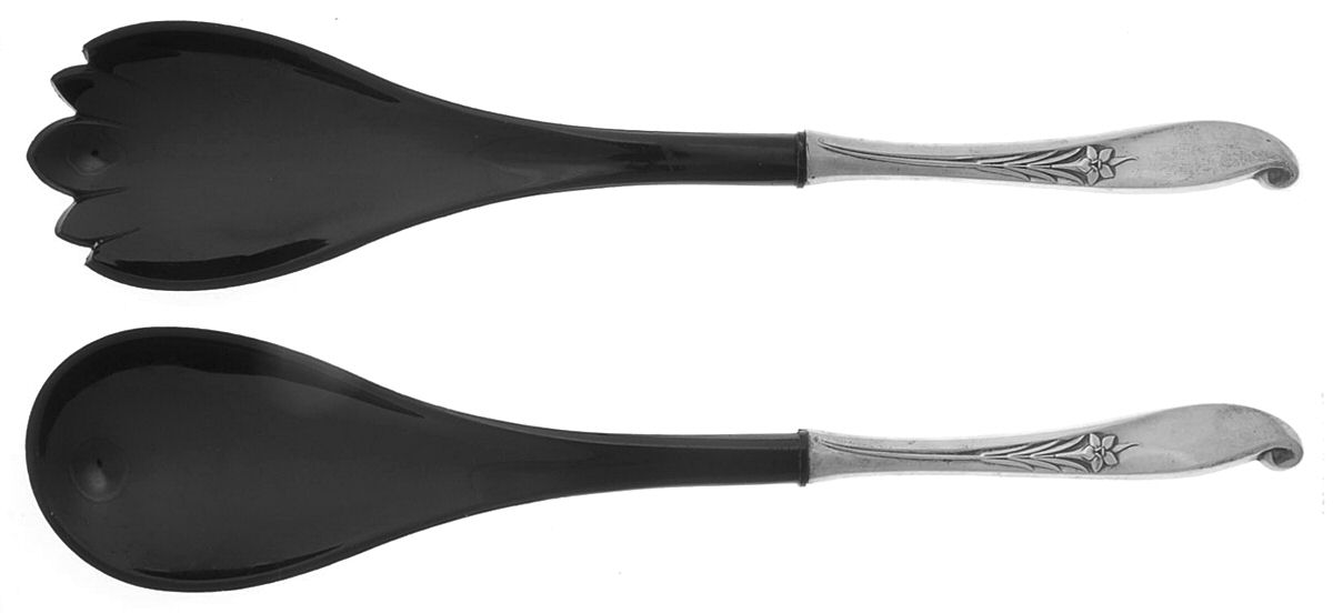Wishing Star (Sterling, 1954) Plastic Bowl 2-Piece Salad Set by Wallace Silver-1