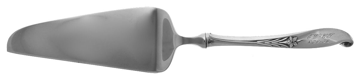 Wishing Star (Sterling, 1954) Monogramed Pie and Cake Server W/Stainless Blade by Wallace Silver-1