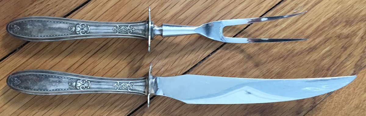 Lois (Silverplate, 1921) Small Stainless Blade 2-Piece Steak Carving Set by Williams Bros-1