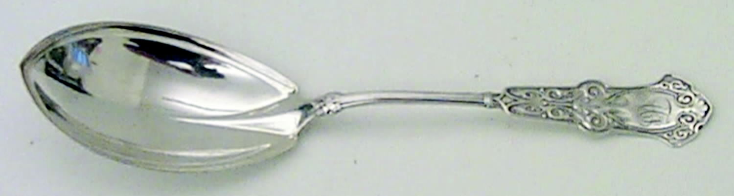 Alhambra (Sterling, 1880) Vegetable Serving Spoon (Solid) by Whiting Manf Co-1