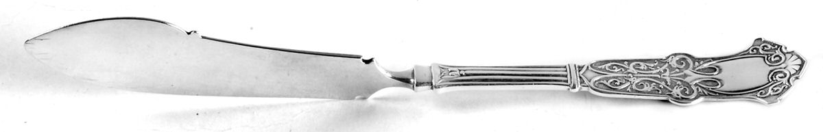 Alhambra (Sterling, 1880) Flat Twisted Handle Master Butter Knife by Whiting Manf Co-1