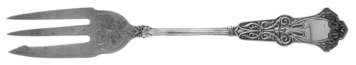 Alhambra (Sterling, 1880) Bright Cut Pastry Fork by Whiting Manf Co-1