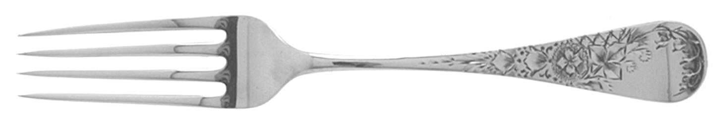 Antique Lily-Engraved (Sterling, 1882) Fork by Whiting Manf Co-1