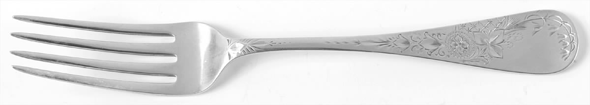 Antique Lily-Engraved (Sterling, 1882) Fork by Whiting Manf Co-1