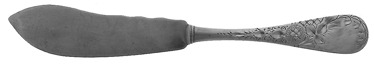 Antique Lily-Engraved (Sterling, 1882) Solid Pickle Serving Knife by Whiting Manf Co-1