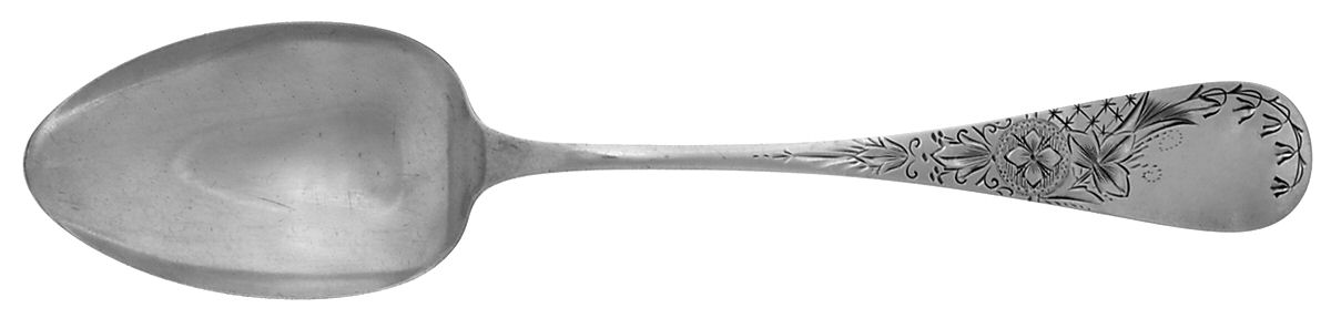 Antique Lily-Engraved (Sterling, 1882) Tablespoon (Serving Spoon) by Whiting Manf Co-1