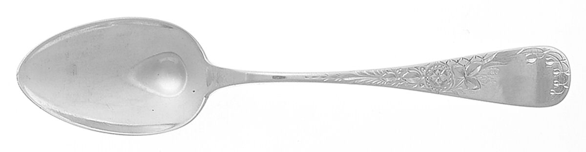 Antique Lily-Engraved (Sterling, 1882) Dessert/Oval Soup Spoon by Whiting Manf Co-1