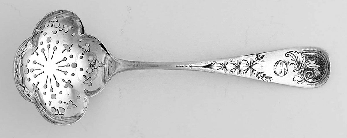 Antique M-2-Engraved (Sterlng, 1884) Large Sugar Sifter by Whiting Manf Co-1