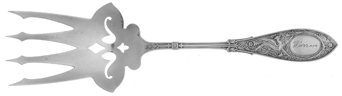Arabesque (Sterling, 1875) Solid Salad Serving Fork by Whiting Manf Co-1