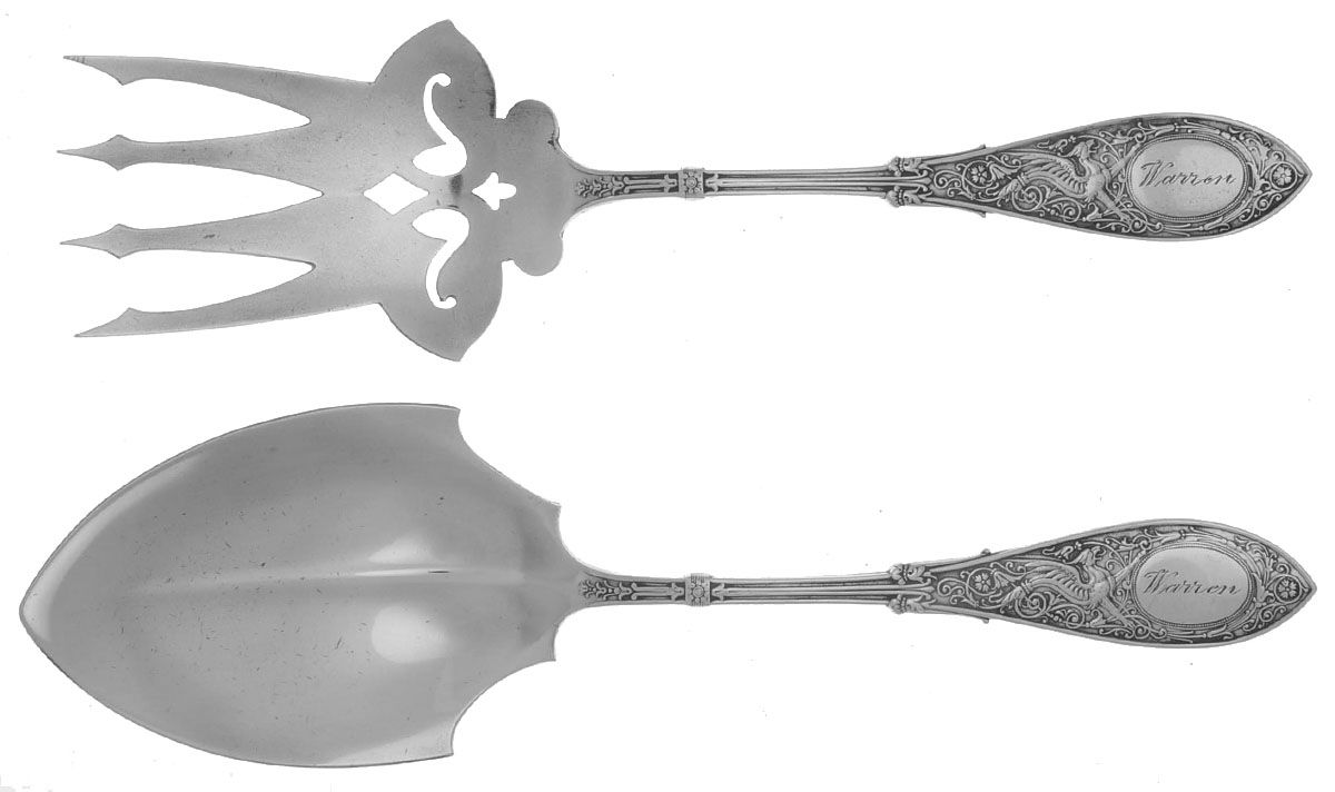 Arabesque (Sterling, 1875) (2 Pc) Solid Salad Set by Whiting Manf Co-1