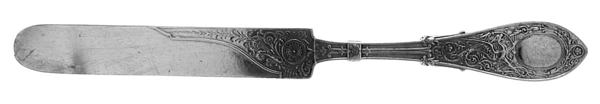 Arabesque (Sterling, 1875) Solid Bright Cut Child Tea Knife by Whiting Manf Co-1