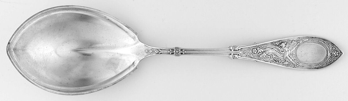 Arabesque (Sterling, 1875) Vegetable Serving Spoon (Solid) by Whiting Manf Co-1