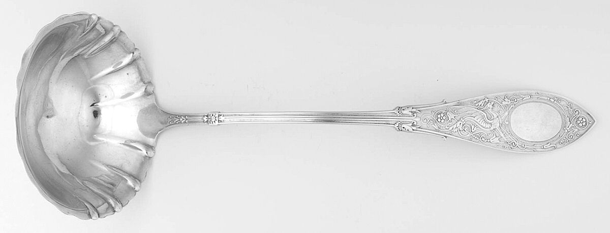 Arabesque (Sterling, 1875) Solid Soup Ladle by Whiting Manf Co-1
