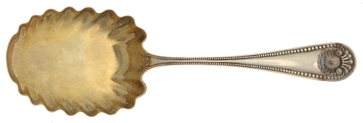 Bead (Sterling, 1880, No Monograms) Small Solid Berry/Casserole Spoon by Whiting Manf Co-1