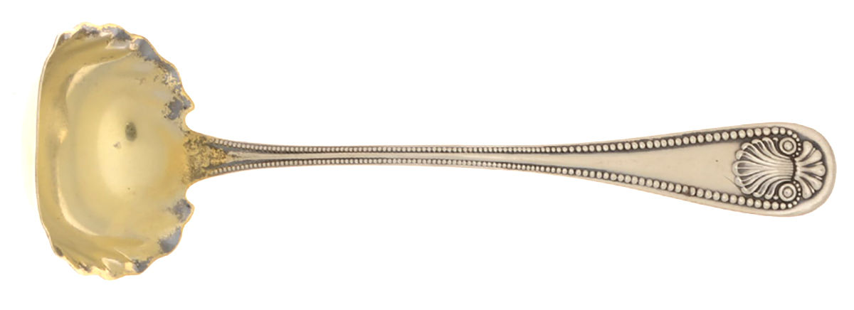 Bead (Sterling, 1880, No Monograms) Solid Piece Cream Ladle by Whiting Manf Co-1