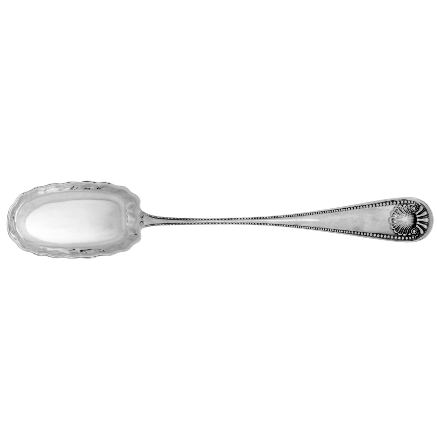 Bead (Sterling, 1880, No Monograms) Oversize Solid Salad Serving Spoon by Whiting Manf Co-1