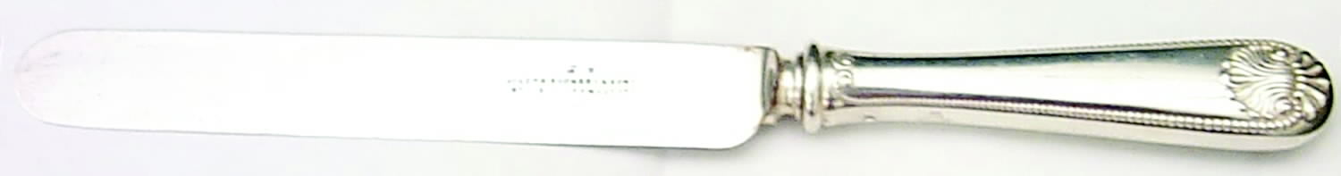 Bead (Sterling, 1880, No Monograms) Blunt Hollow Table Knife with Bolster by Whiting Manf Co-1