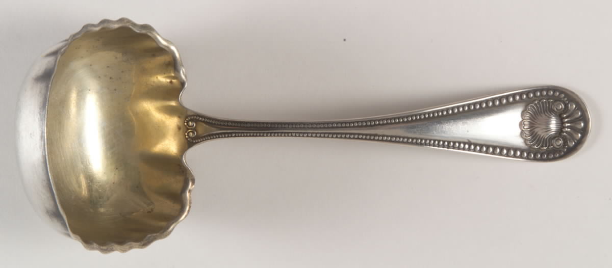 Bead (Sterling, 1880, No Monograms) Solid Gravy Ladle by Whiting Manf Co-1
