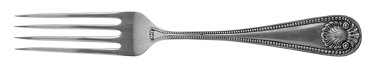 Bead (Sterling, 1880, No Monograms) Luncheon/Dessert Fork, Solid Piece by Whiting Manf Co-1