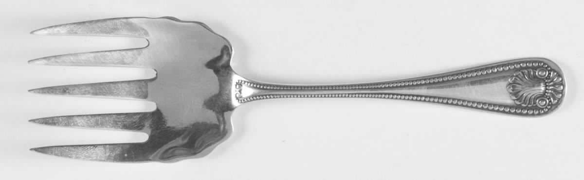 Bead (Sterling, 1880, No Monograms) Small Solid Tined Sardine Serving Fork by Whiting Manf Co-1