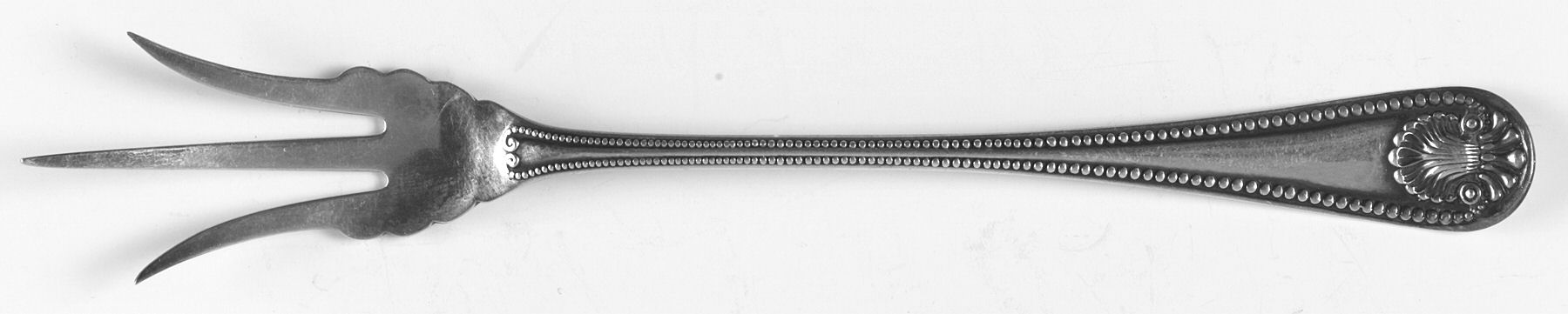 Bead (Sterling, 1880, No Monograms) Small Lettuce Serving Fork by Whiting Manf Co-1