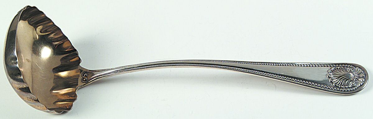 Bead (Sterling, 1880, No Monograms) Solid Soup Ladle by Whiting Manf Co-1