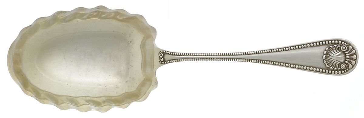 Bead (Sterling, 1880, No Monograms) Preserve Spoon by Whiting Manf Co-1