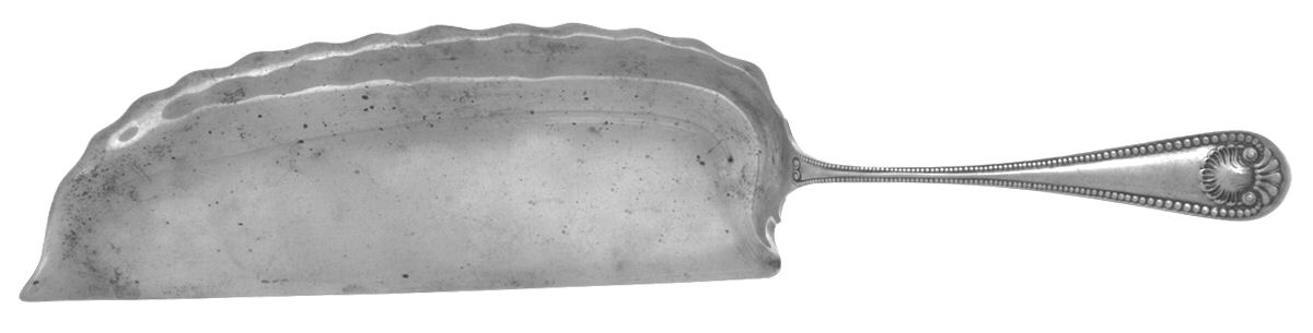 Bead (Sterling, 1880, No Monograms) Large Flat Handle Crumb Knife/Crumber by Whiting Manf Co-1