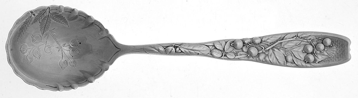 Berry (Sterling, 1880) Large Bright Cut Jelly Spoon by Whiting Manf Co-1
