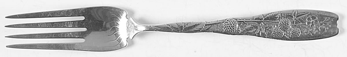 Berry (Sterling, 1880) Salad Serving Fork, Bright Cut Solid Piece by Whiting Manf Co-1