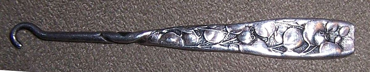 Berry (Sterling, 1880) Button Hook Small Solid Piece by Whiting Manf Co-1