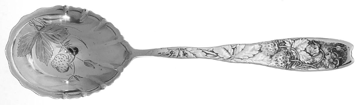 Berry (Sterling, 1880) Bright Cut Preserve Spoon by Whiting Manf Co-1